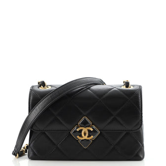 Chanel CC Gem Chain Flap Bag Quilted Lambskin Mini