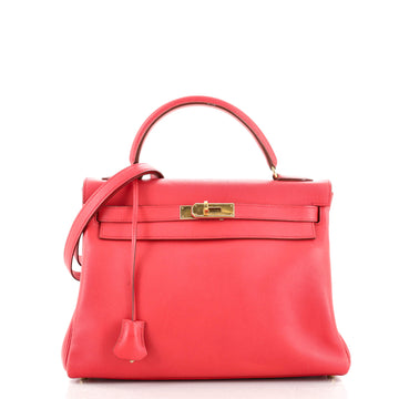 Hermes Kelly Handbag Red Gulliver with Gold Hardware 32