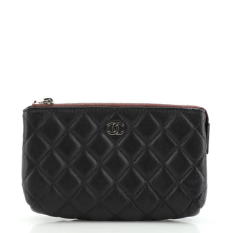 Chanel Classic O Case Pouch Quilted Lambskin Small