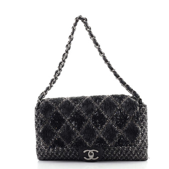 Chanel Icons 3 Bag Quilted Embellished Tweed Jumbo