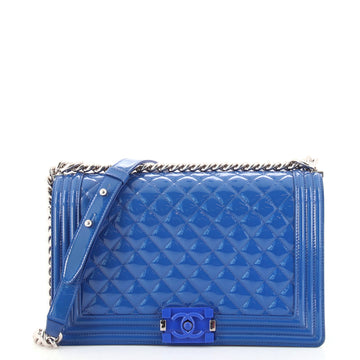 Chanel Boy Flap Bag Quilted Plexiglass Patent New Medium