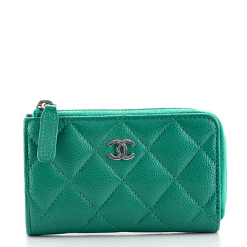 Chanel Zipped Key Holder Quilted Caviar