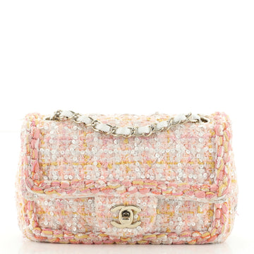 Chanel Classic Single Flap Bag Braided Quilted Tweed Mini
