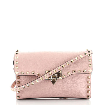 Valentino Rockstud Flip Lock Flap Bag Leather Medium