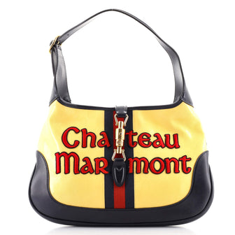 Gucci Chateau Marmont Jackie 1961 Hobo Embroidered GG Coated Canvas Medium