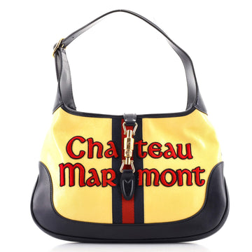 Gucci Chateau Marmont Jackie 1961 Hobo Embroidered GG Coated Canvas Medium
