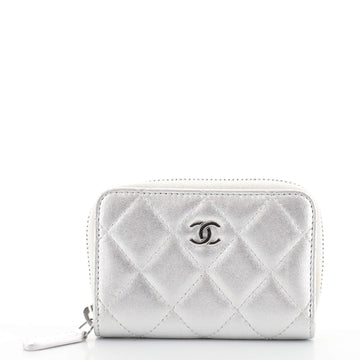 Chanel CC Zip Coin Purse Quilted Lambskin Small