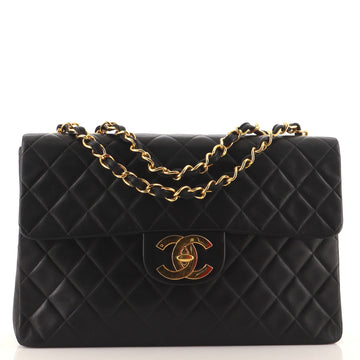 Chanel Vintage Classic Single Flap Bag Quilted Lambskin Maxi