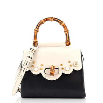Gucci Pearly Peony Satchel Leather Mini