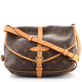 Louis Vuitton Saumur Handbag Monogram Canvas 30