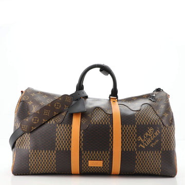 Louis Vuitton Nigo Keepall Bandouliere Bag Limited Edition Giant Damier and Monogram Canvas 50