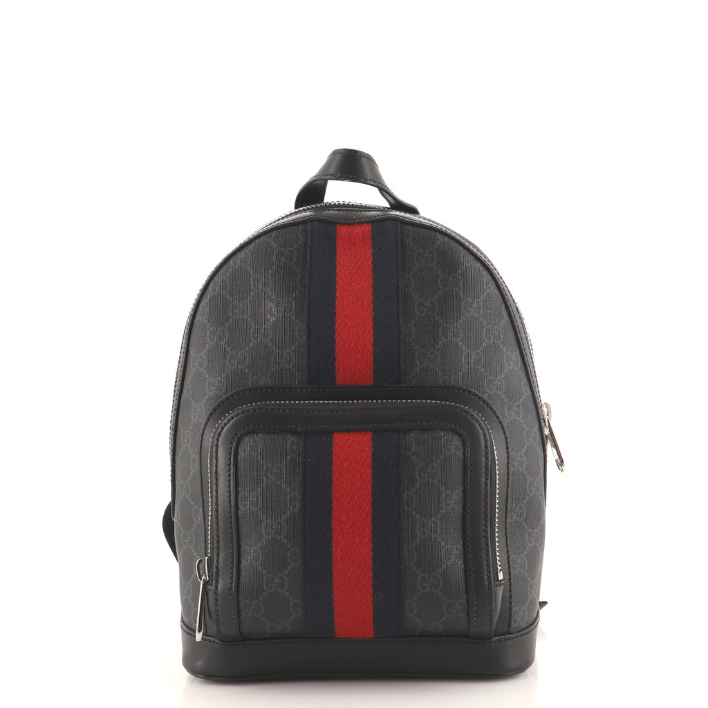 gucci ophidia mini backpack in black Gucci Ophidia Backpack GG Coated Canvas Small Black 1250201