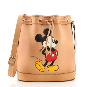 Gucci Disney Mickey Mouse Bucket Bag Printed Leather