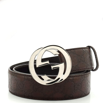 Gucci Interlocking G Belt Guccissima Leather Wide