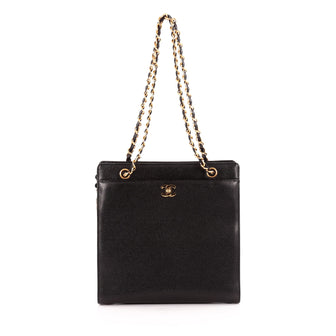 Chanel Vintage CC Lock Pocket Chain Tote Caviar Medium