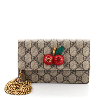 Gucci Cherries Wallet on Chain GG Coated Canvas Mini