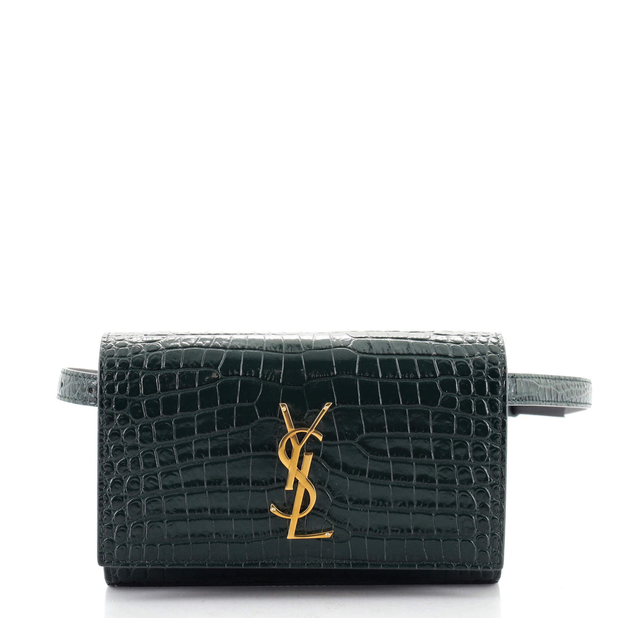 Saint Laurent Classic Monogram Kate Belt Bag Crocodile Embossed Leather ...