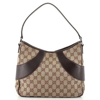 Gucci Vintage Zip Tote GG Canvas with Leather Medium