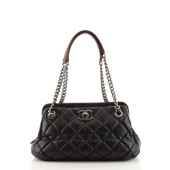 Chanel Portobello Bowler Bag Quilted Aged Calfskin and Tweed Medium