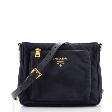 Prada Front Pocket Messenger Bag Tessuto with Leather