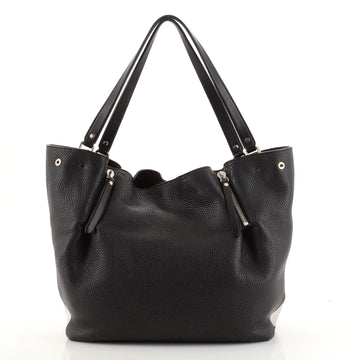 Burberry Maidstone Tote Leather and House Check Canvas Medium