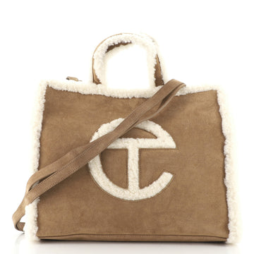 Telfar UGG Shopping Tote Suede with Shearling Medium