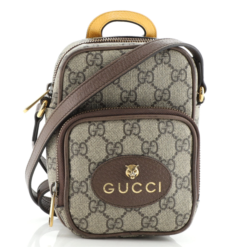 Gucci | Men GG Ripstop Nylon Crossbody Bag Brown/Beige Unique