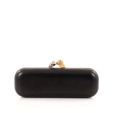 Alexander McQueen Twin Skull Box Clutch Leather Long
