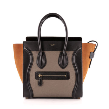 Celine Tricolor Luggage Handbag Leather Micro