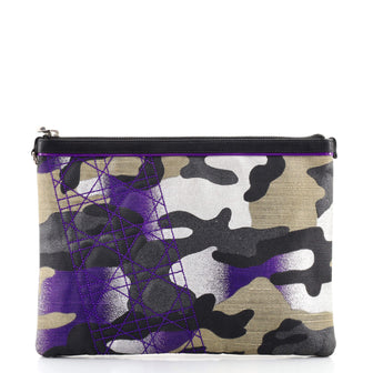 Christian Dior Zip Pouch Limited Edition Anselm Reyle Camouflage Canvas Small