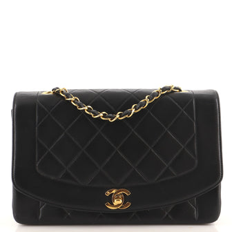 Chanel Vintage Diana Flap Bag Quilted Lambskin Medium