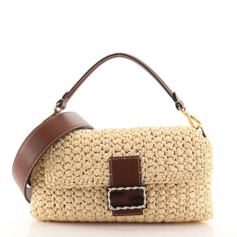 Fendi Baguette NM Bag Woven Crochet Medium