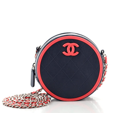 Chanel Color Pop Round Clutch with Chain Quilted Lambskin