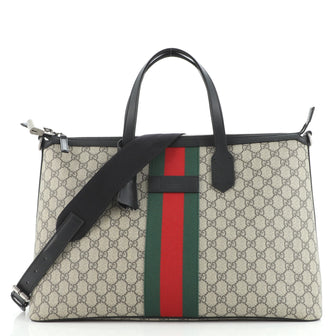 Gucci Web Duffle Bag GG Coated Canvas Medium