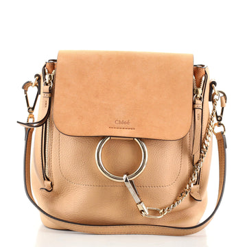 Chloe Faye Backpack Leather and Suede Small