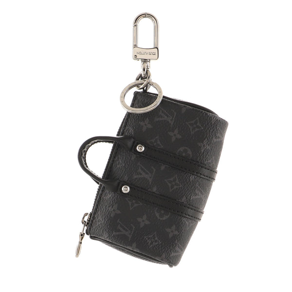 Louis Vuitton Mini Keepall Bag Charm And Key Holder Monogram Eclipse Black  125209185