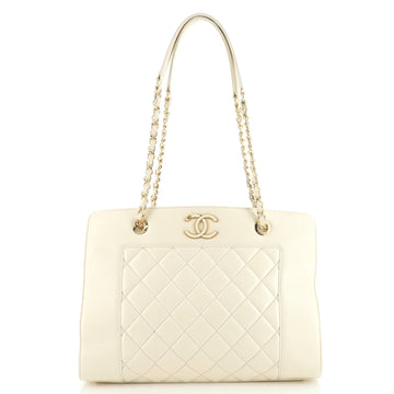 Chanel Mademoiselle Vintage Shopping Tote Quilted Sheepskin Medium