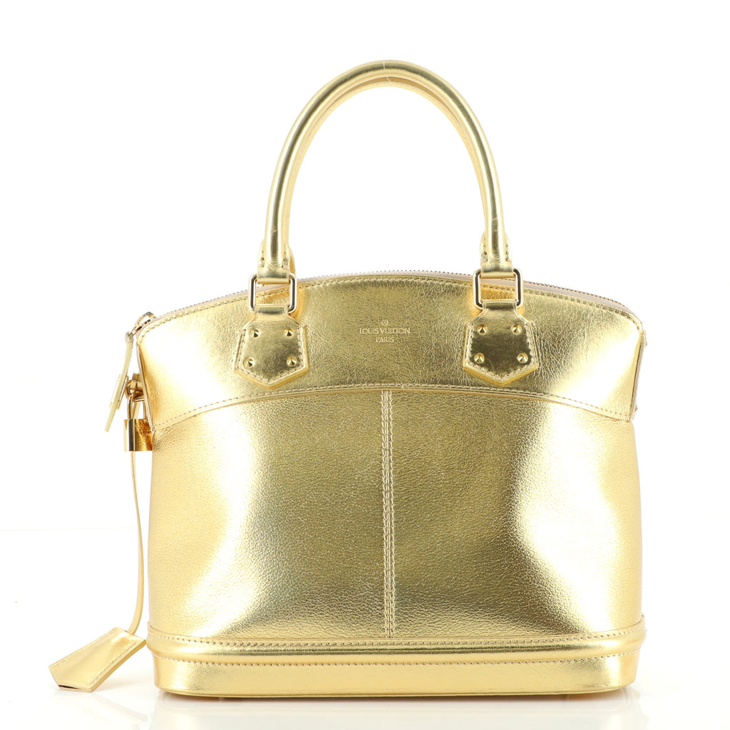 Louis Vuitton Gold Suhali Leather Lockit MM Bag Louis Vuitton