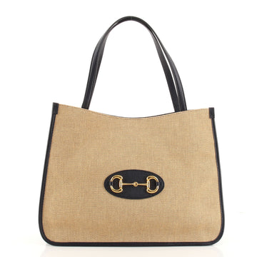 Gucci Horsebit 1955 Tote Canvas and Leather Medium