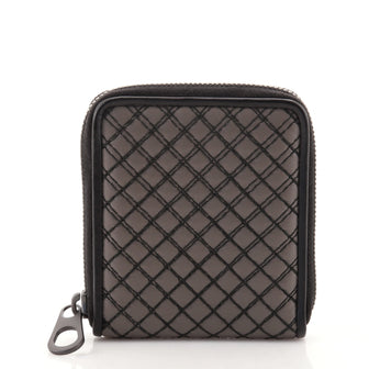 Bottega Veneta Zip Around Wallet Stitched Leather Compact