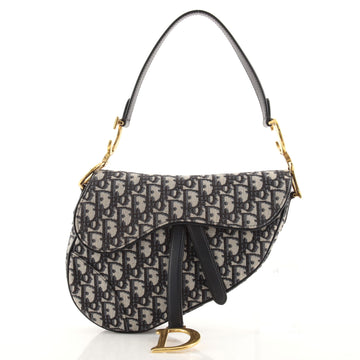 Christian Dior Saddle Handbag Oblique Canvas Medium
