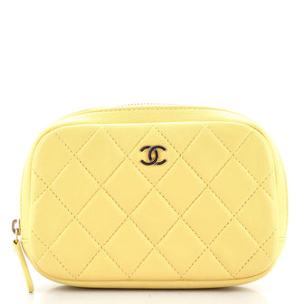 Chanel Curvy Cosmetic Pouch Quilted Lambskin Small