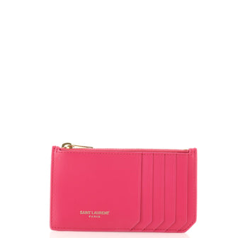 Saint Laurent Fragment Zip Card Holder Leather