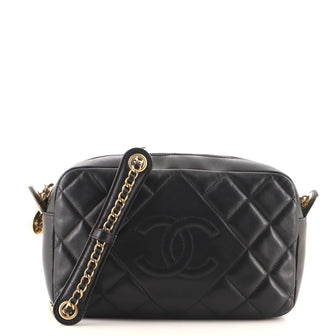 Chanel Diamond CC Camera Case Bag Quilted Lambskin Small