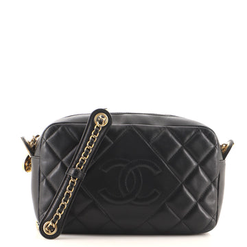 Chanel Diamond CC Camera Case Bag Quilted Lambskin Small