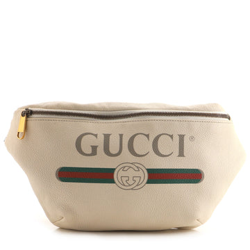 Gucci Logo Belt Bag Printed Leather Medium