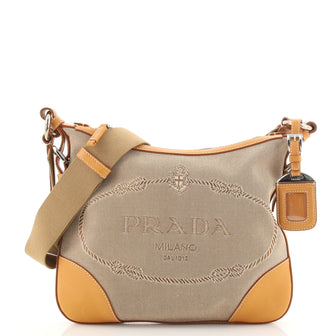 Prada Logo Crossbody Bag Canvas Small