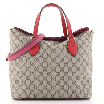 Gucci Signature Fold Over Tote GG Coated Canvas Medium