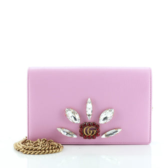 Gucci GG Marmont Chain Wallet Embellished Leather Mini