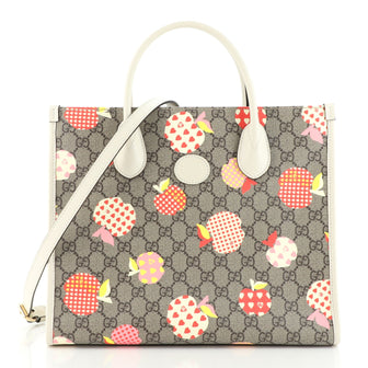 Gucci Structured Top Handle Open Tote Printed GG Coated Canvas Small